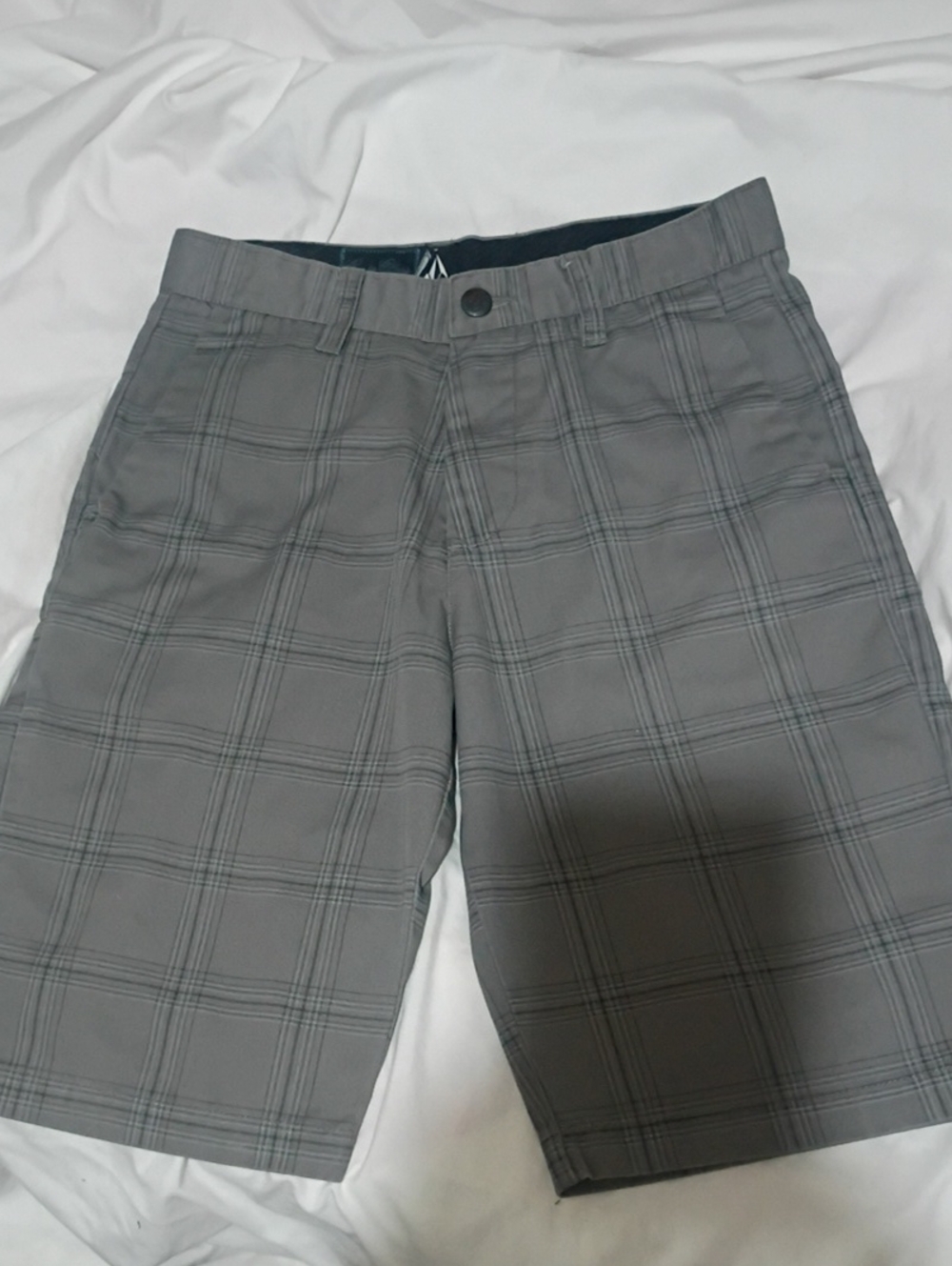 Volcom Gray Plaid Kids Shorts